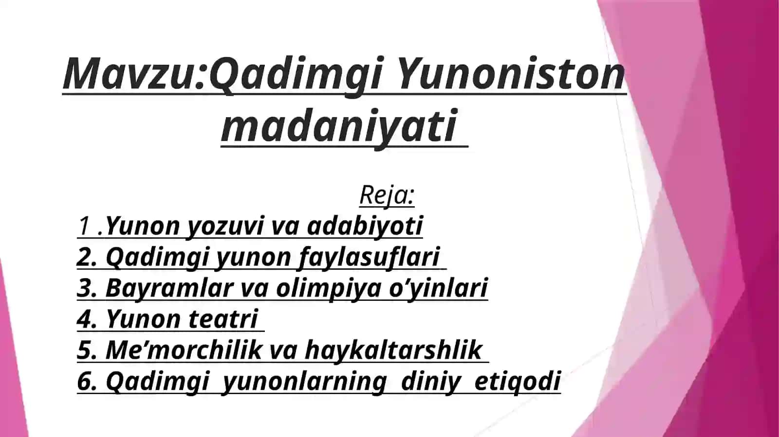 Qadimgi Yunoniston madaniyati 2