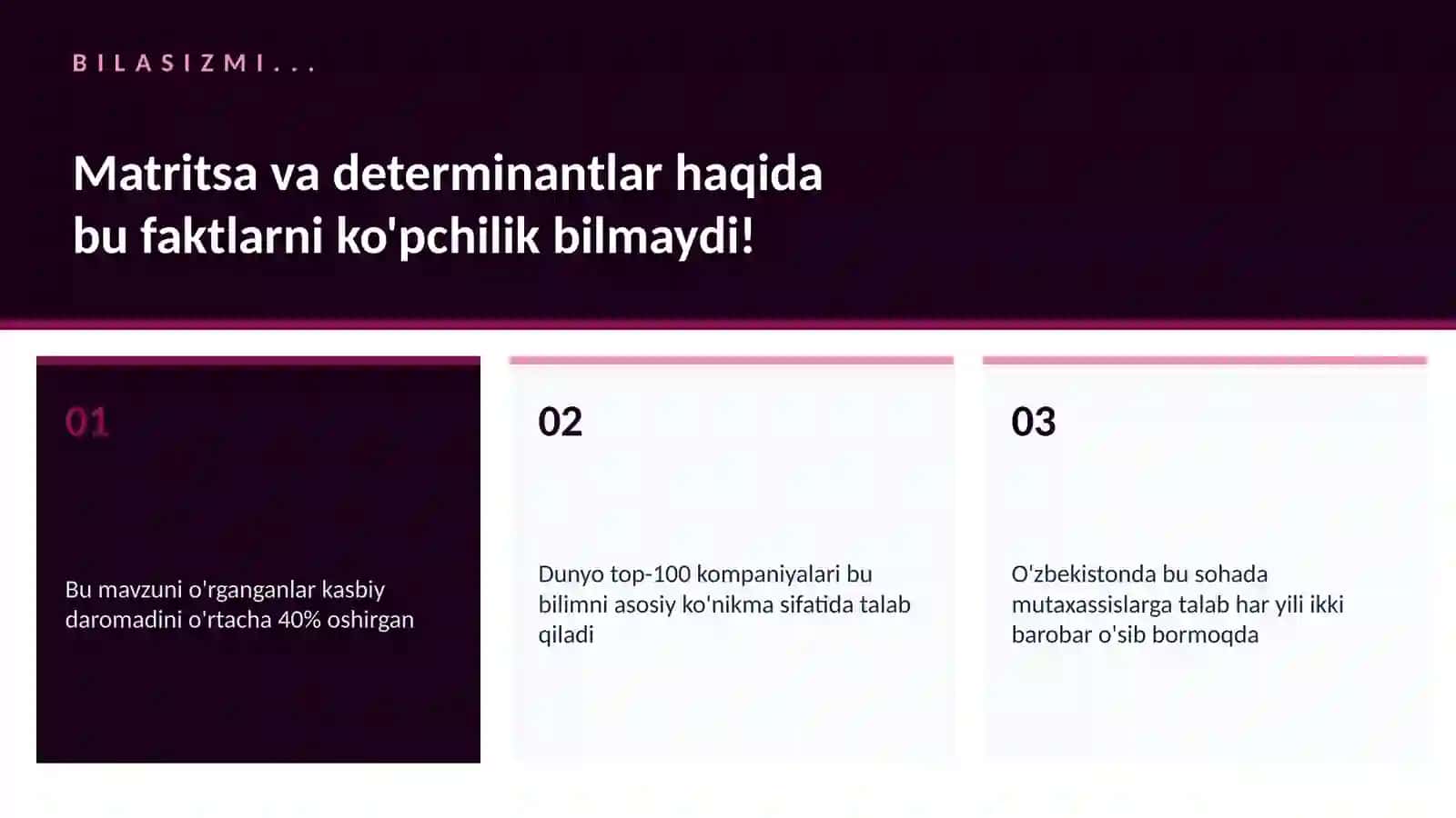 MATRITSA VA DETERMINANTLAR 2