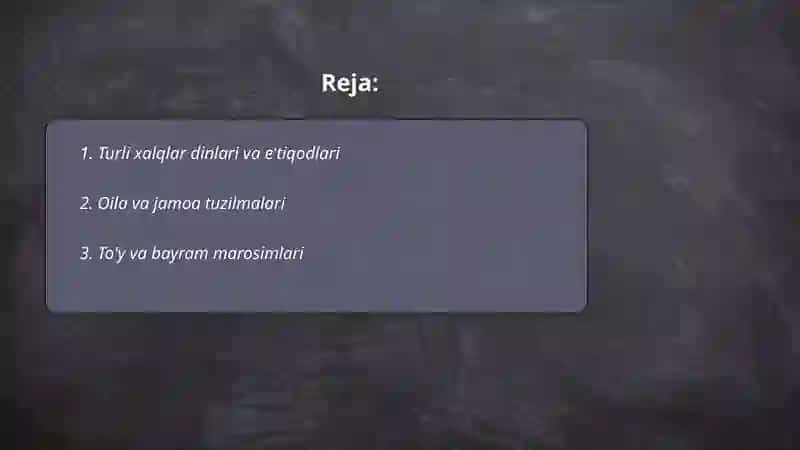 Turli xalqlar dinlari va e'tiqodlari 2