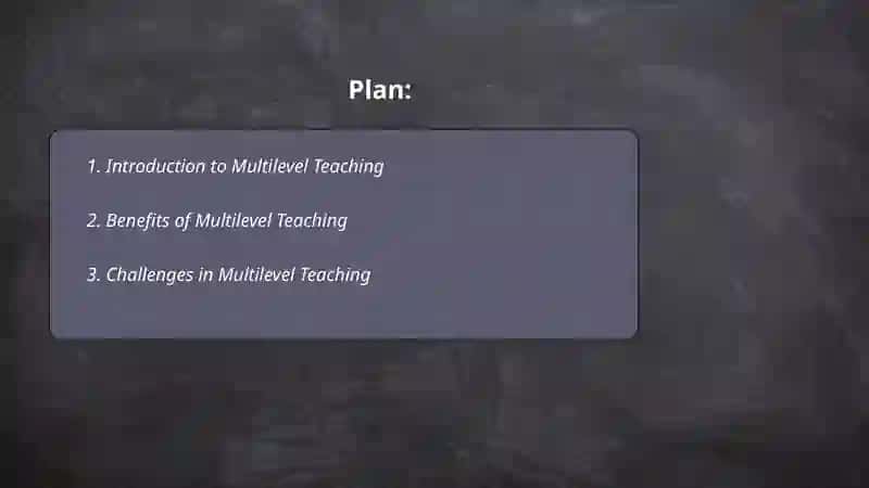 Multilevel teaching 2