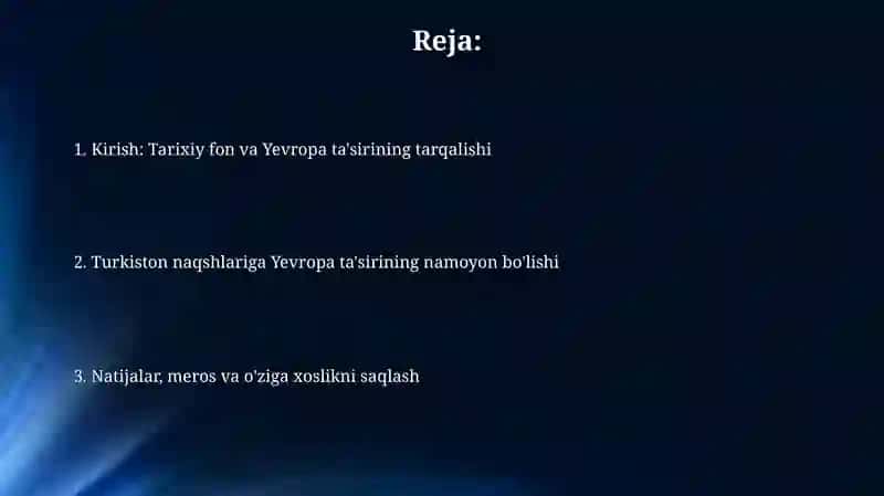 Turkiston Rossiyasi va Yevropa ta'siri 2