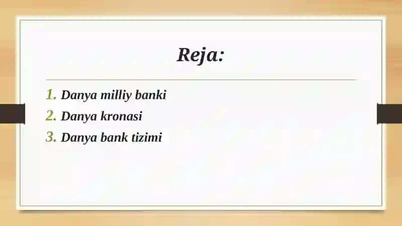 Danya bank tizimi 2