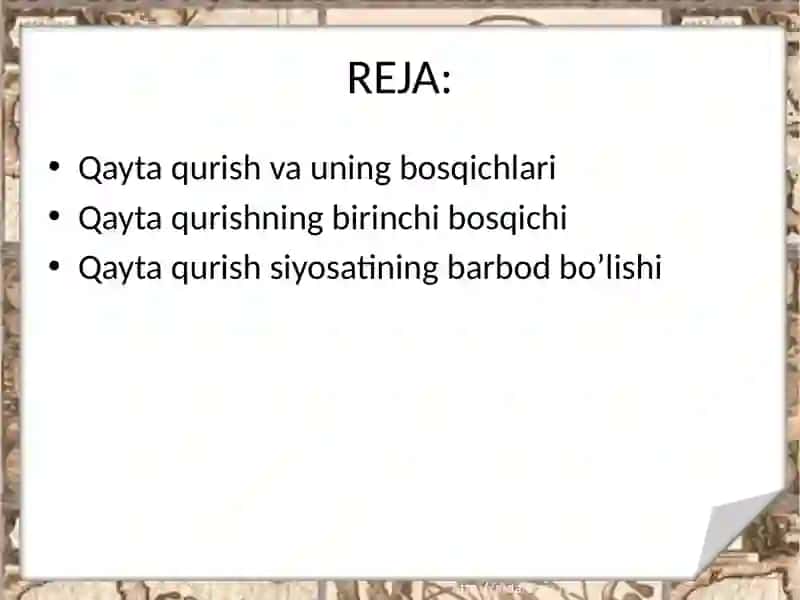 qayta qurish siyosati 2