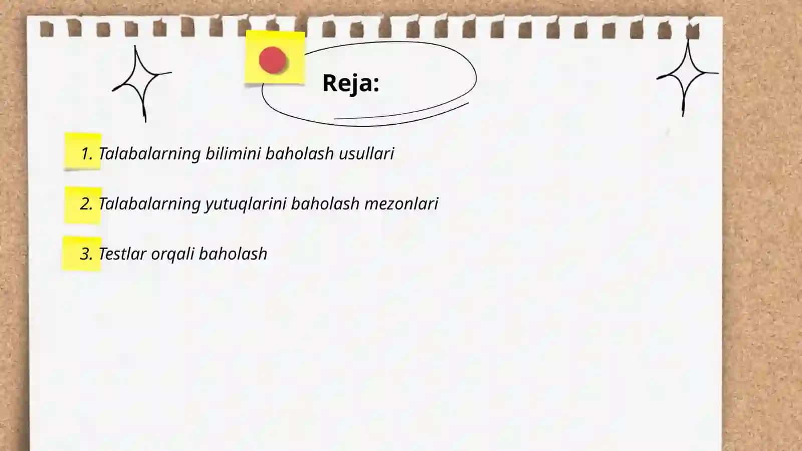 Talabalarning bilimini baholash usullari 2