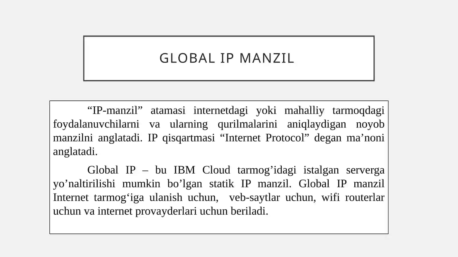 Global IP manzil 2