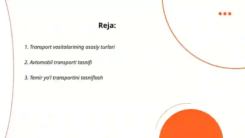 Transport vositalarini tasniflash metodikasi 2