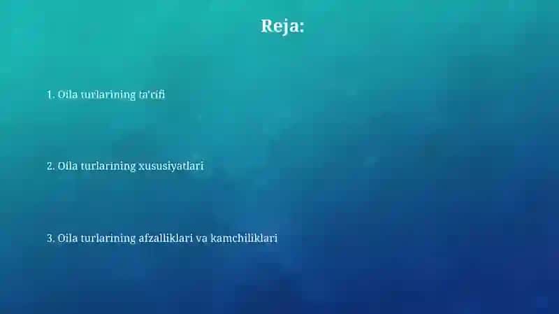 Oila turlari 2