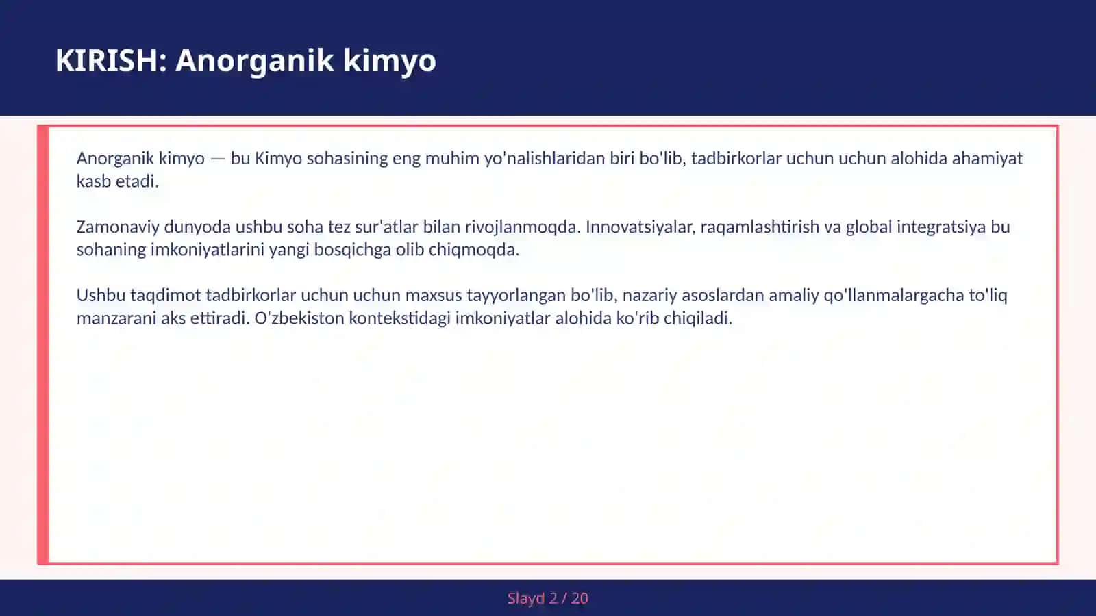 Anorganik kimyo 2