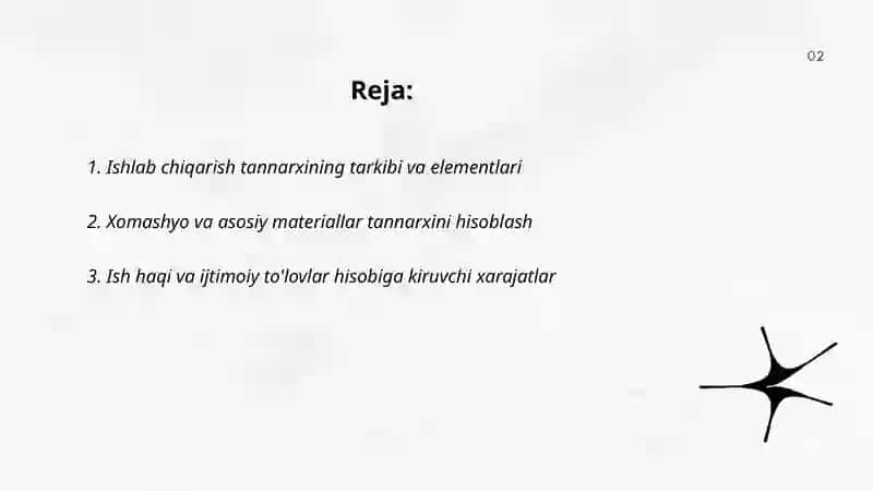 Mahsulot ishlab chiqarish tannarxi va uni sotish hisobi 2