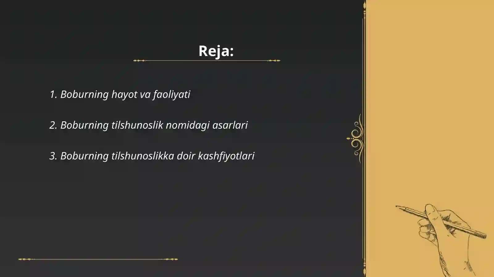 Boburning tilshunoslikka doir qarashlari 2