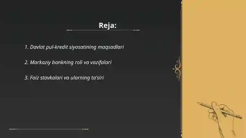 Davlat pul-kredit siyosati 2
