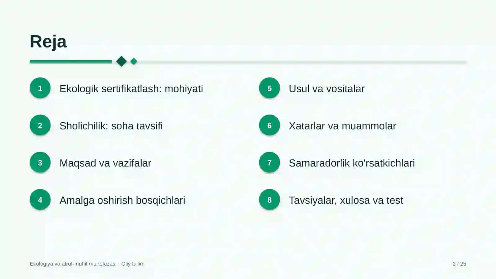 Sholichilikda ekologik sertifikatlash 2