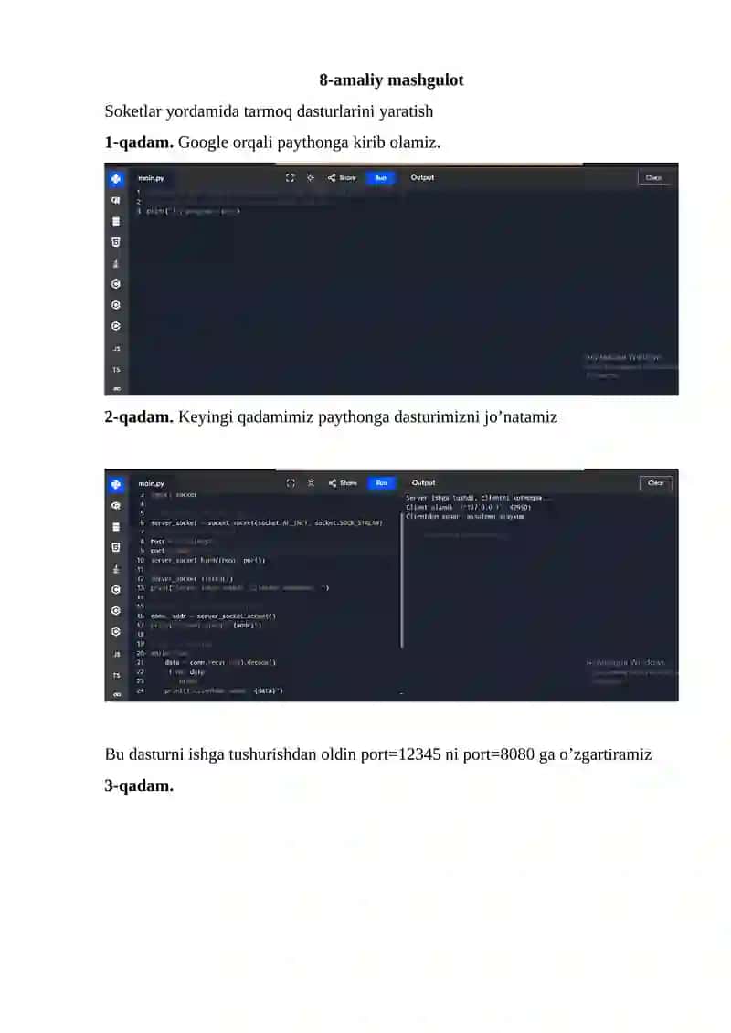 SERVER DASTURINI YANGILASH 2