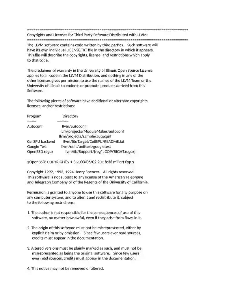 LLVM Release License 2
