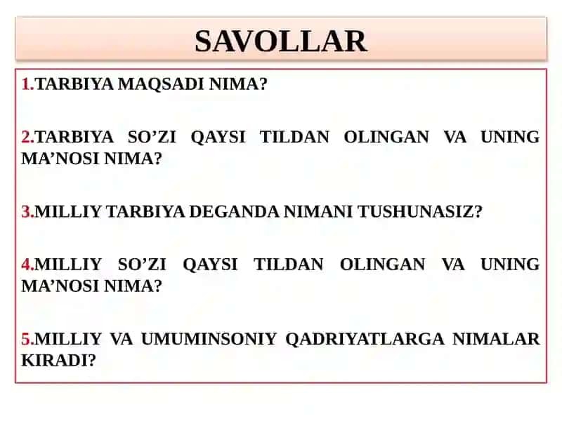 Tarbiyaning umumiy metodlari 2