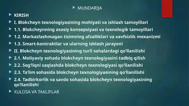 Blokcheyn texnologiyalari 2