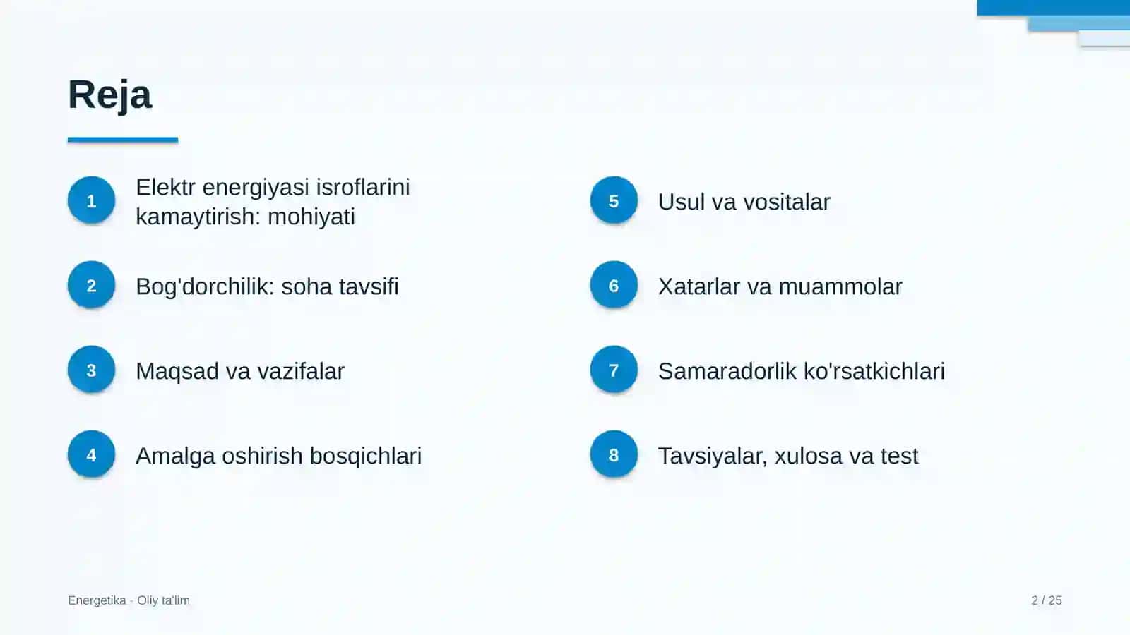 Energetika · Oliy ta'lim 2