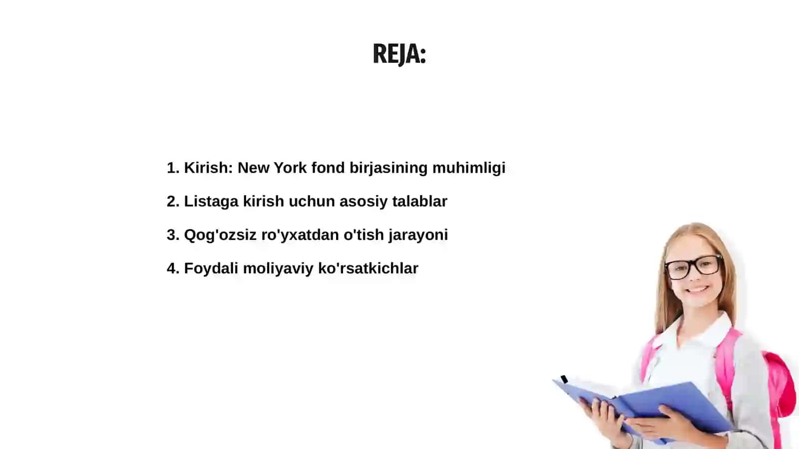 New York fond birjasining listining talablari 2
