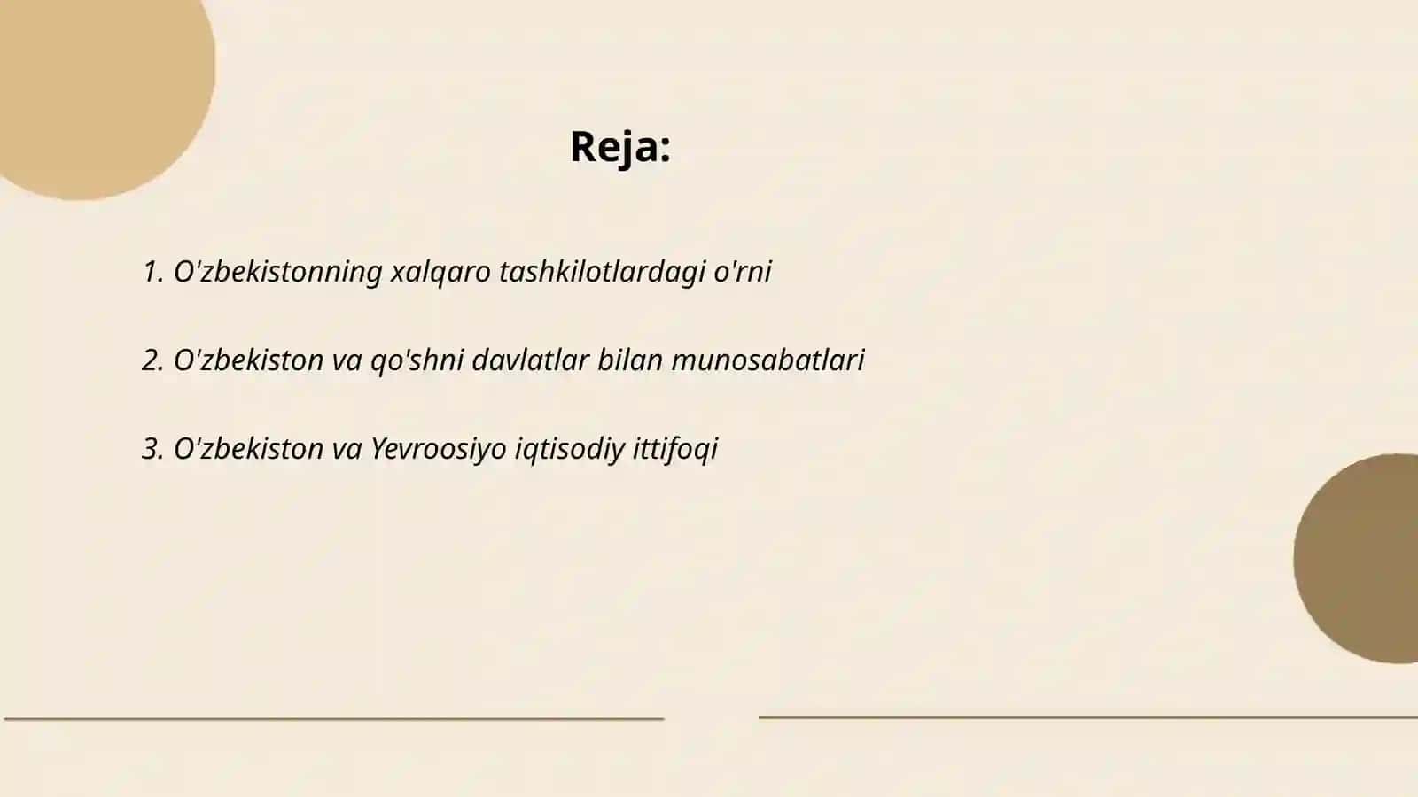 O'zbekiston va jahon hamjamiyati 2