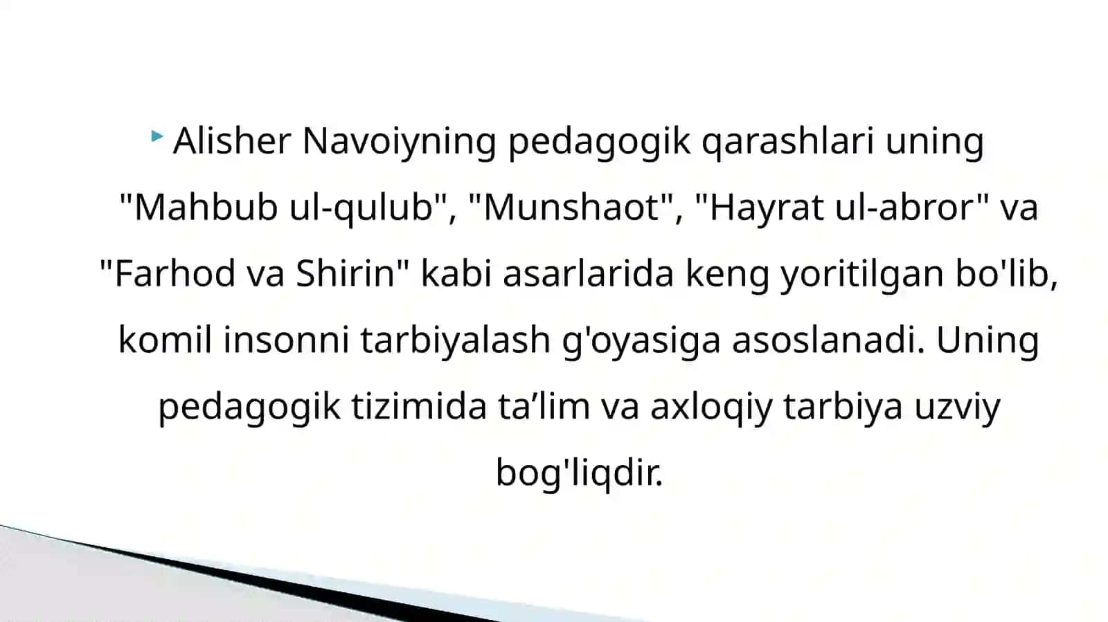 Alisher Navoiyning Pedagogikqarashlari 2