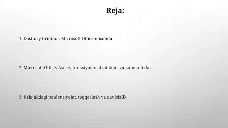 Dasturiy ta'minot (Microsoft Office misolida) 2