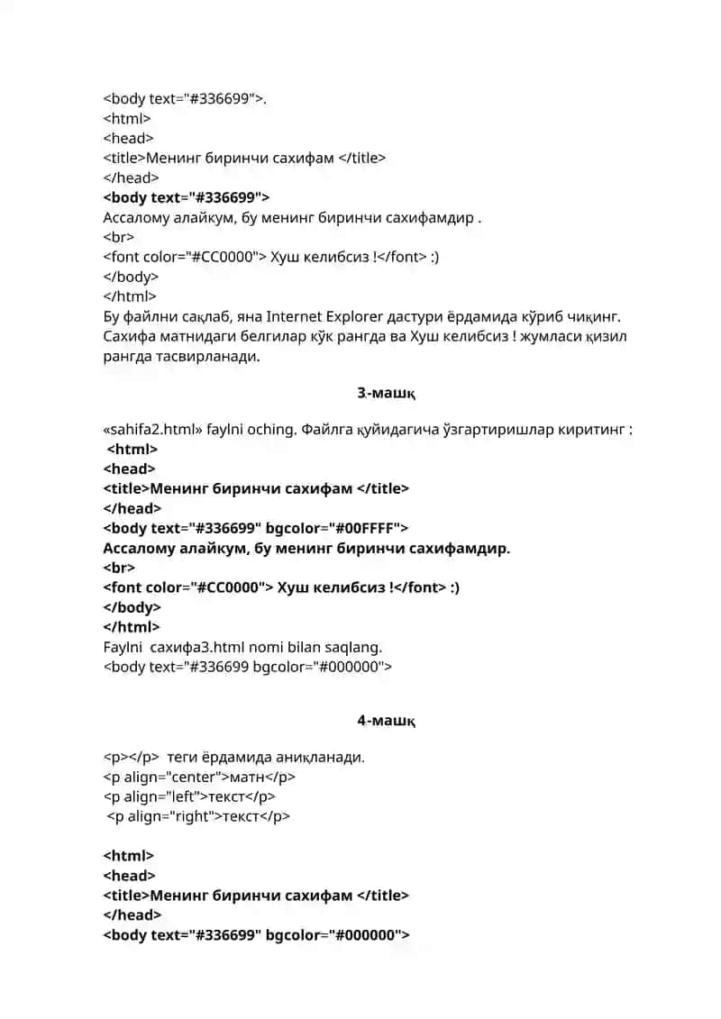 Web-sahifa yaratish usullari 2
