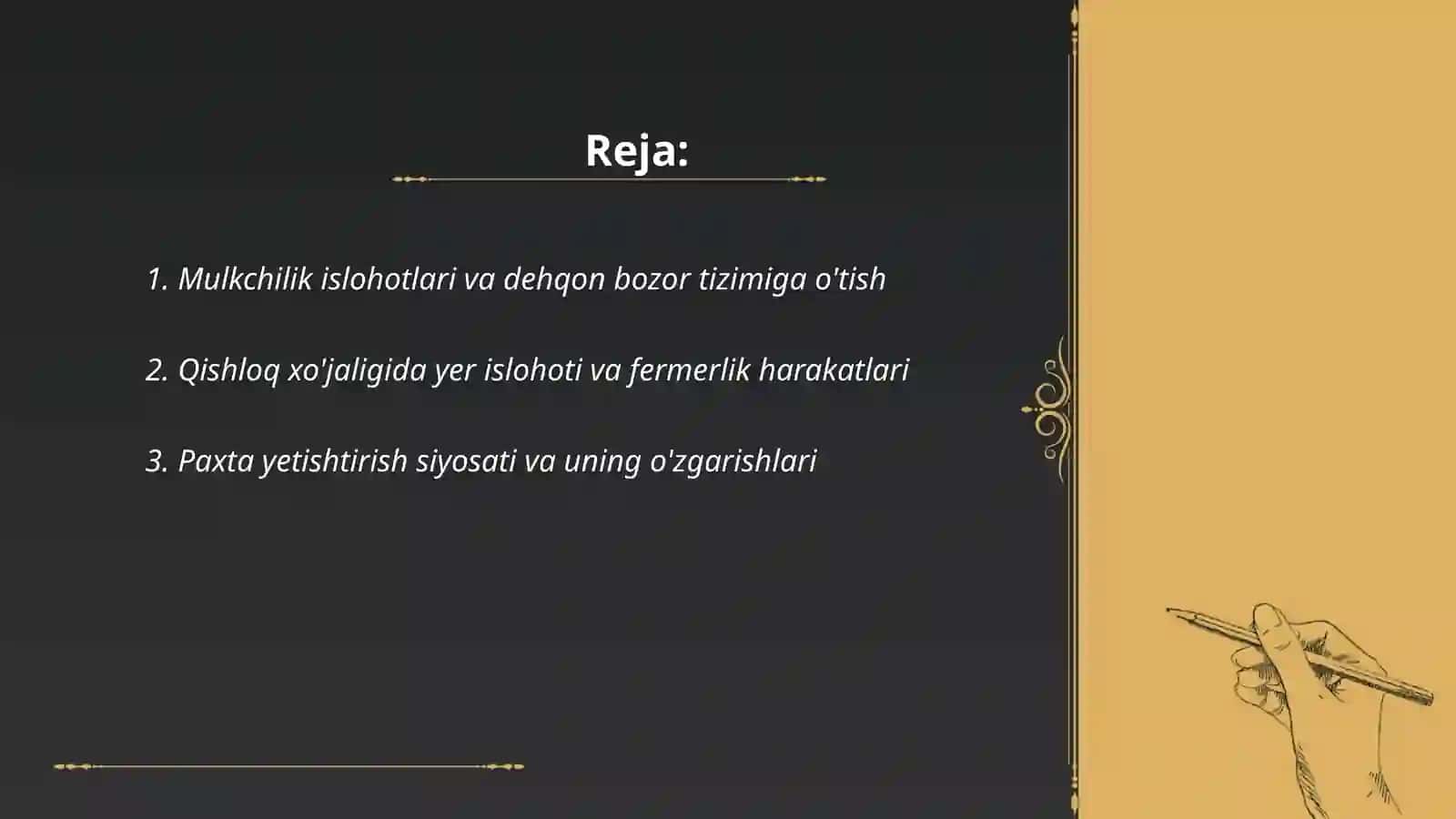 Qishloq xo'jaligi va sanoat sohasidagi o'zgarishlar 2