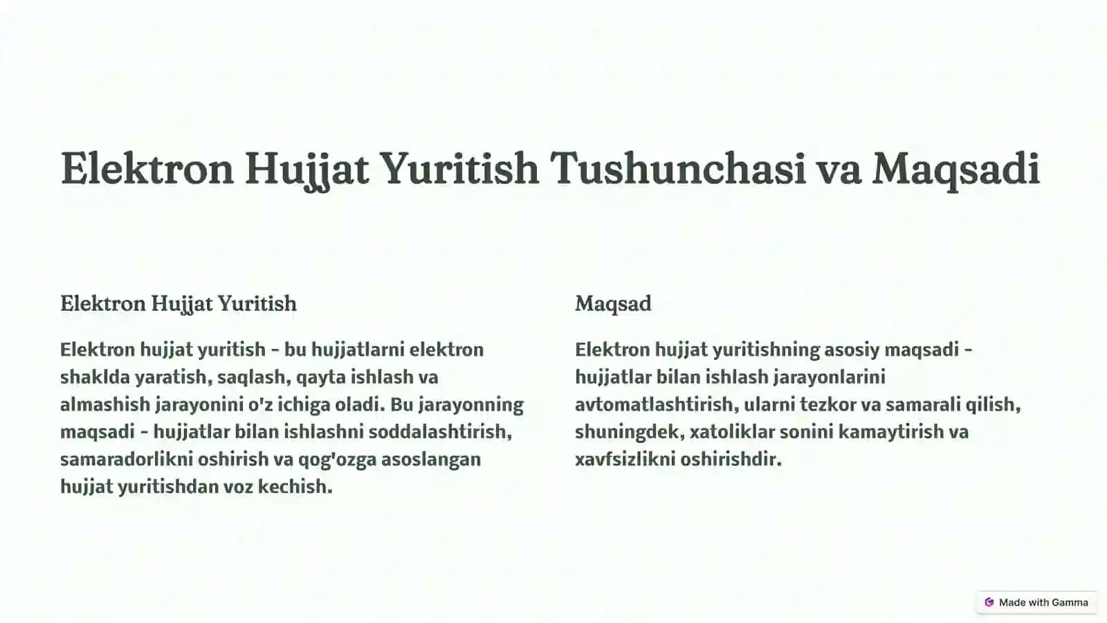 Elektron Hujjat Yuritish: Me'yoriy Hujjatlar Umumiy Ko'rinishi 2