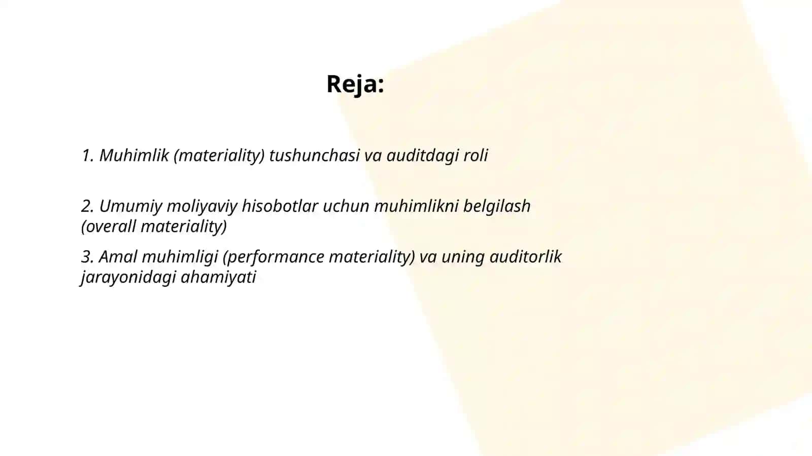 Auditda muhimlik 2