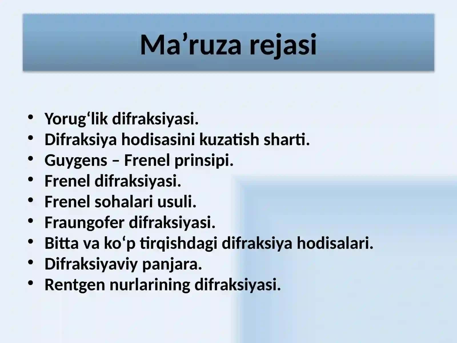 Difraksiya hodisalari 2