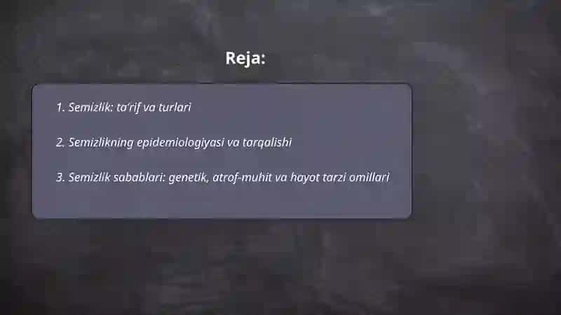 Semizlik va uning asoratlari 2