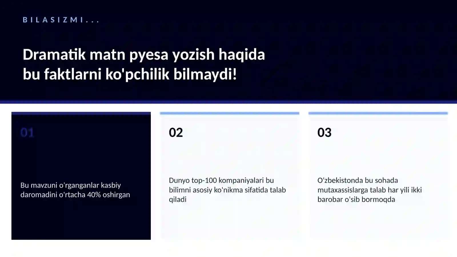 Dramatik matn pyesa yozish 2