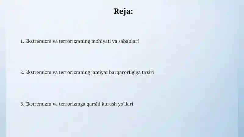 Ekstremizm va terrorizm jamiyat barqarorligiga tahdid 2