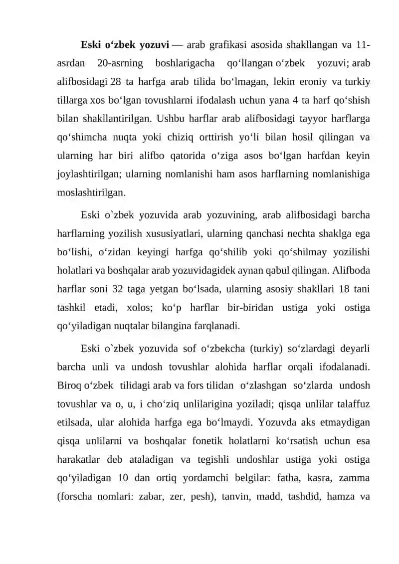 Eski o`zbek yozuvining shakllanishi 2