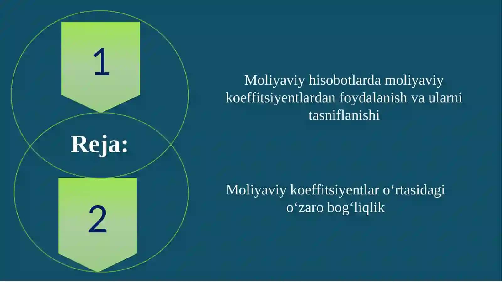 Moliyaviy hisobotlarda moliyaviy koeffitsiyentlardan foydalanish va ularni tasniflanishi 2