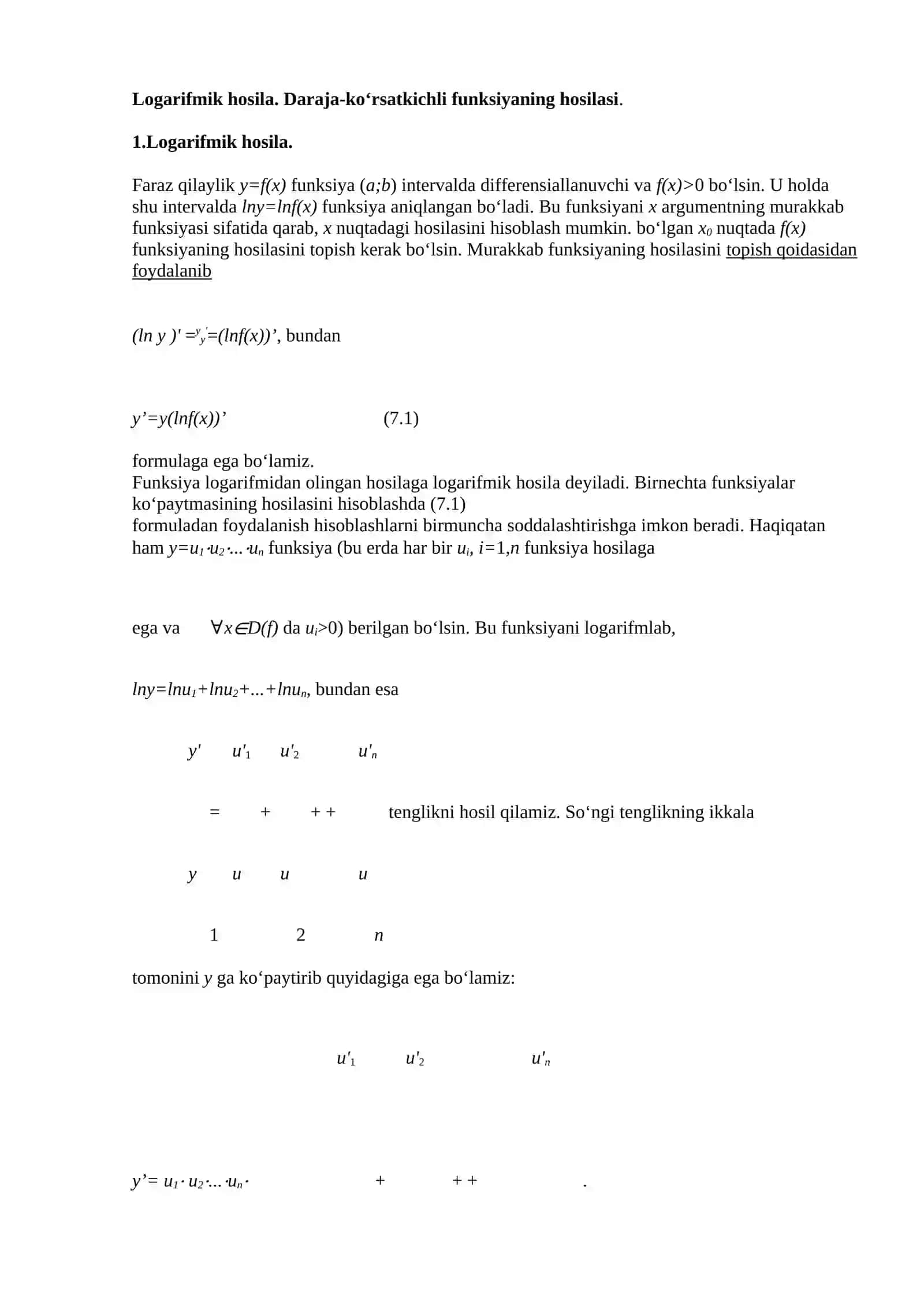 Matematika analizi 2