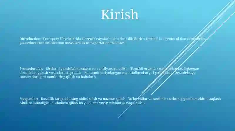 Transport Obyektlarida Dezenfeksiyalash Ishlarini Olib Borish Tartibi 2