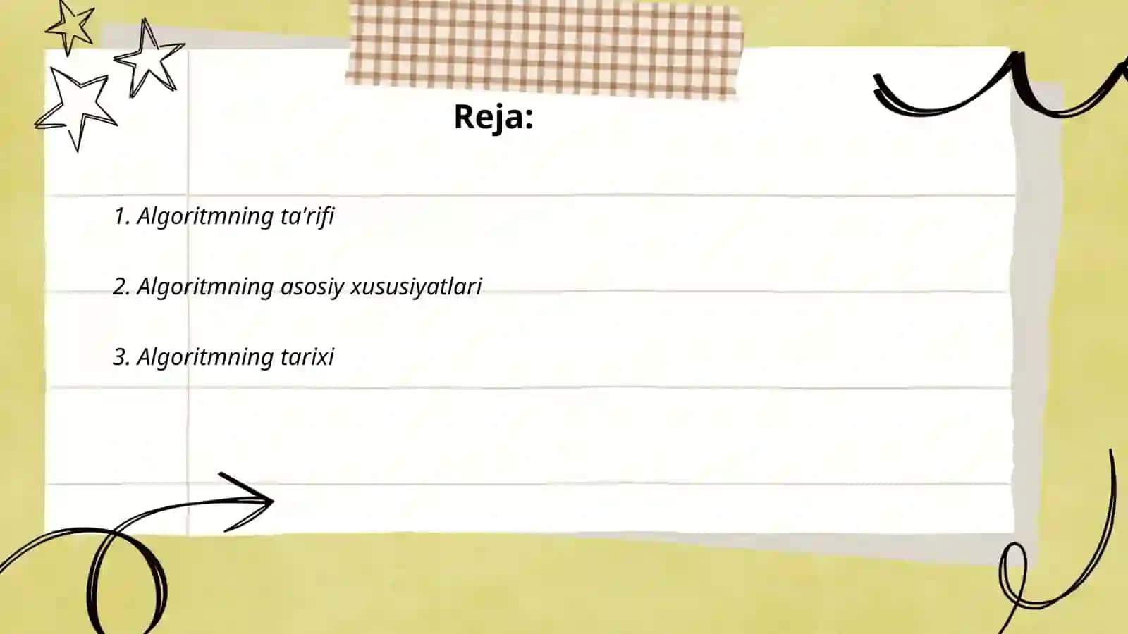 Algoritm tushunchasi 2