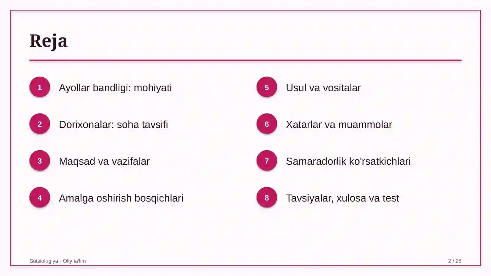 [Dorixonalarda ayollar bandligi] 2