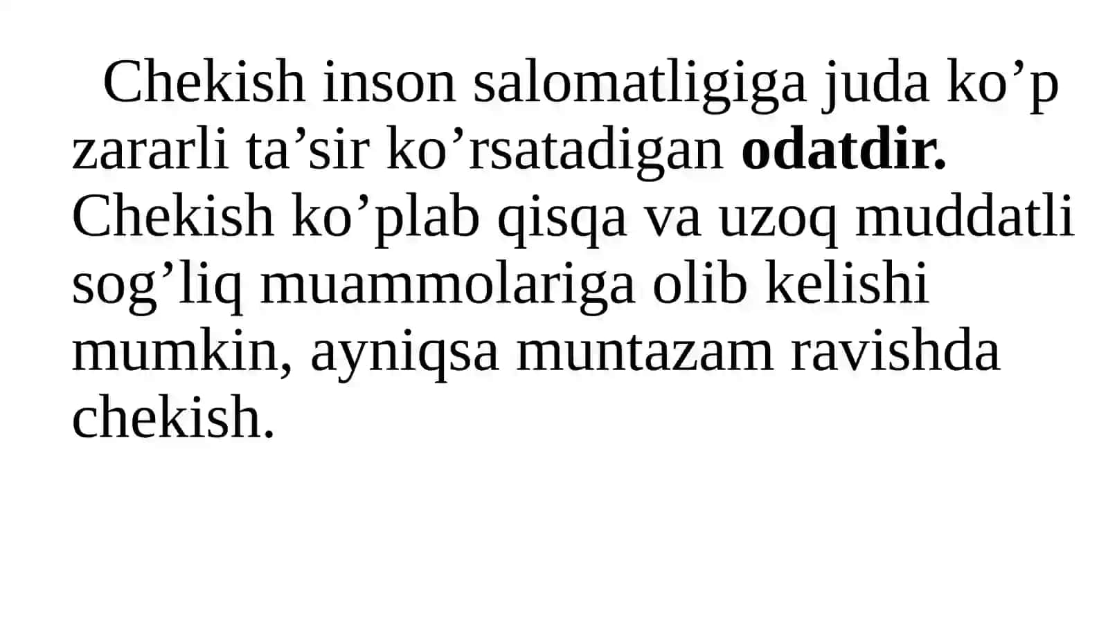 Chekishning zararli oqibatlari 2