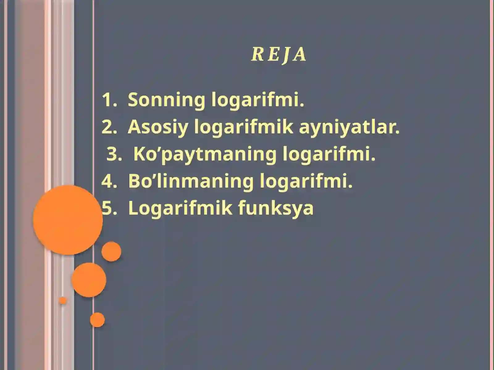 Logarifm haqida tushuncha 2