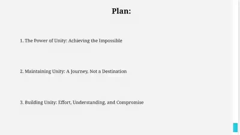 Unity in paragraphs 2