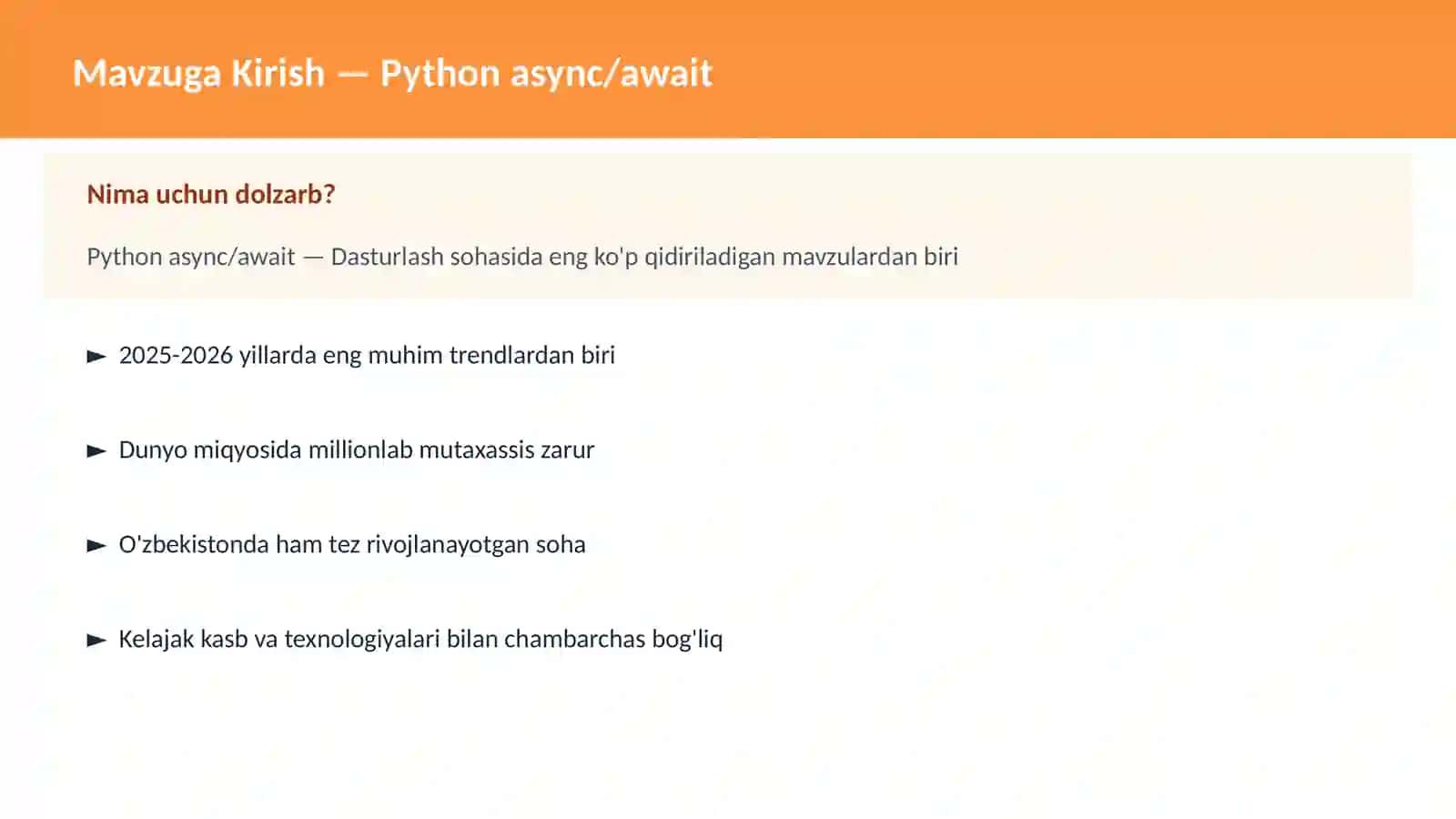 PYTHON DASTURLASH | Python async/await 2
