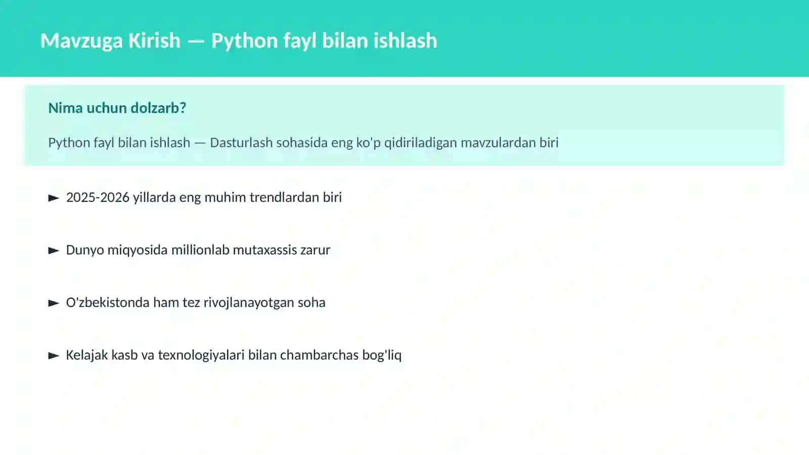 DASTURLASH | PYTHON DASTURLASH 2