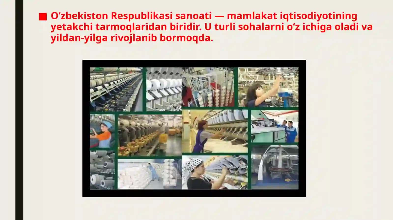 Oʻzbekiston Respublikasi sanoati 2