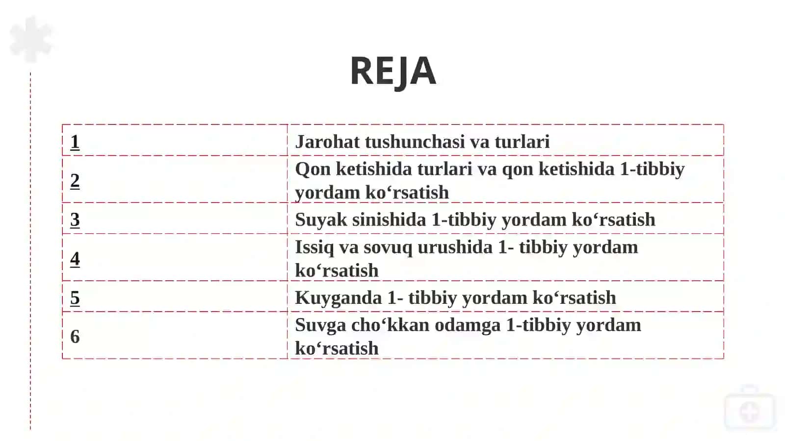Birinchi yordam ko'rsatish 2