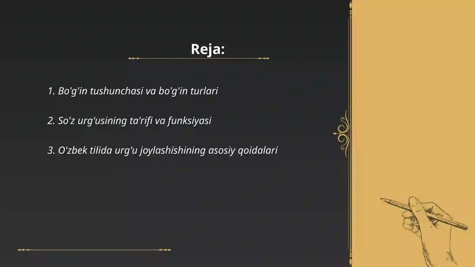 Bóg'in va sóz urg'usi 2