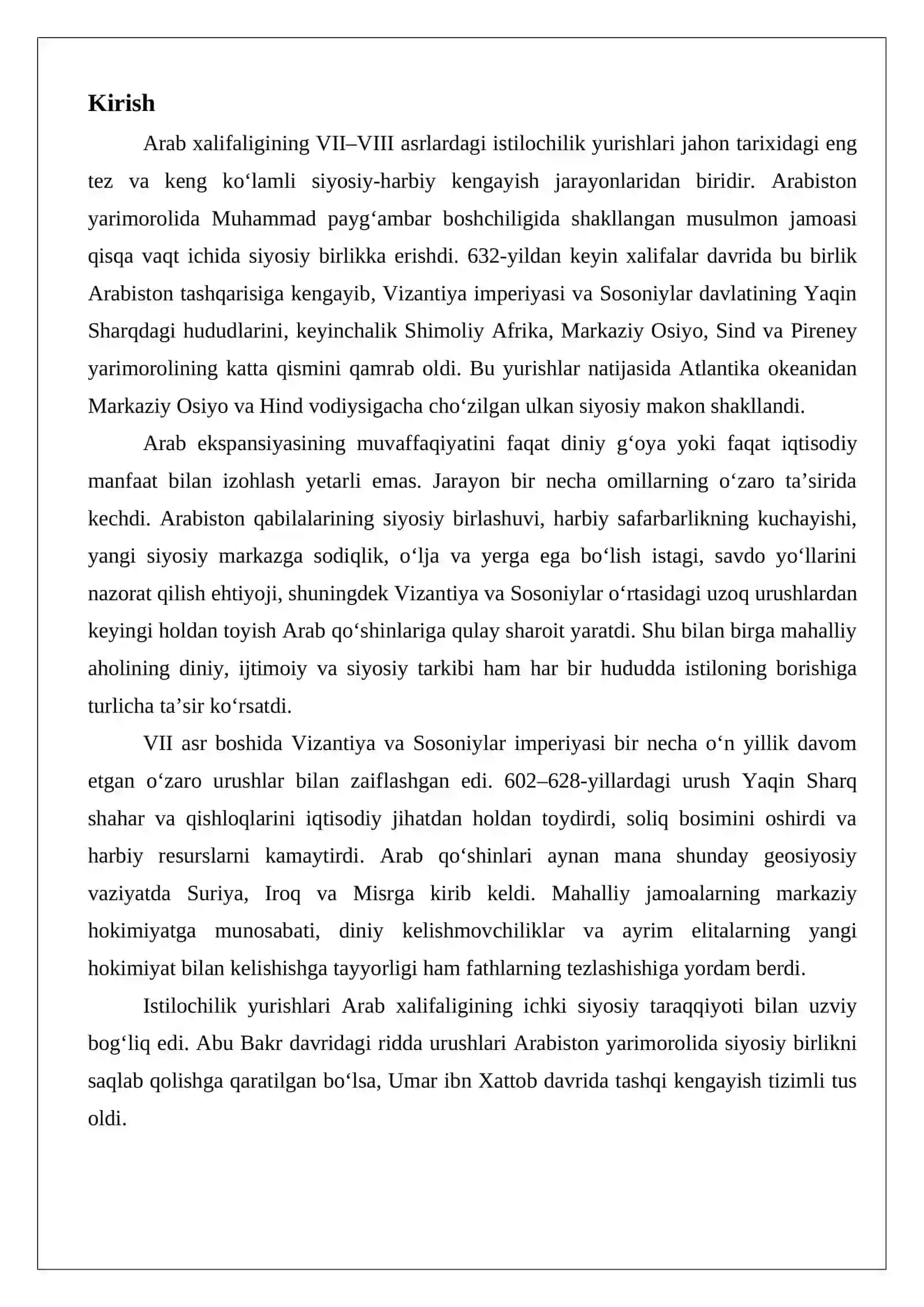 Arab xalifaligi istilochilik yurishlari 2