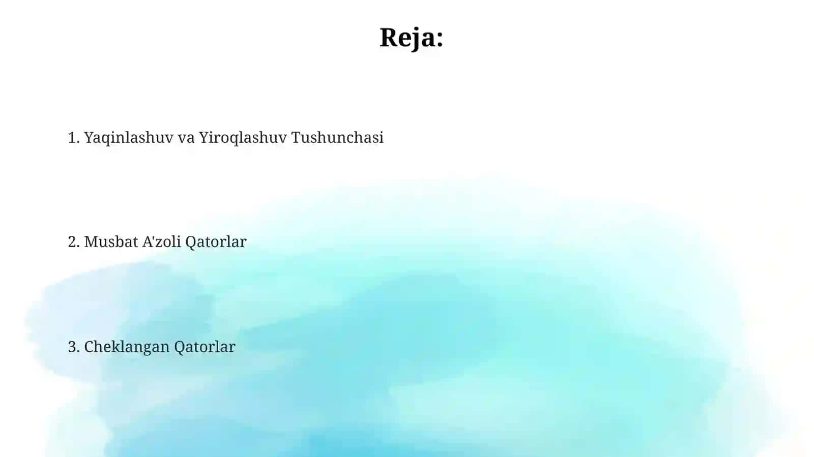 Musbat Qatorlar 2