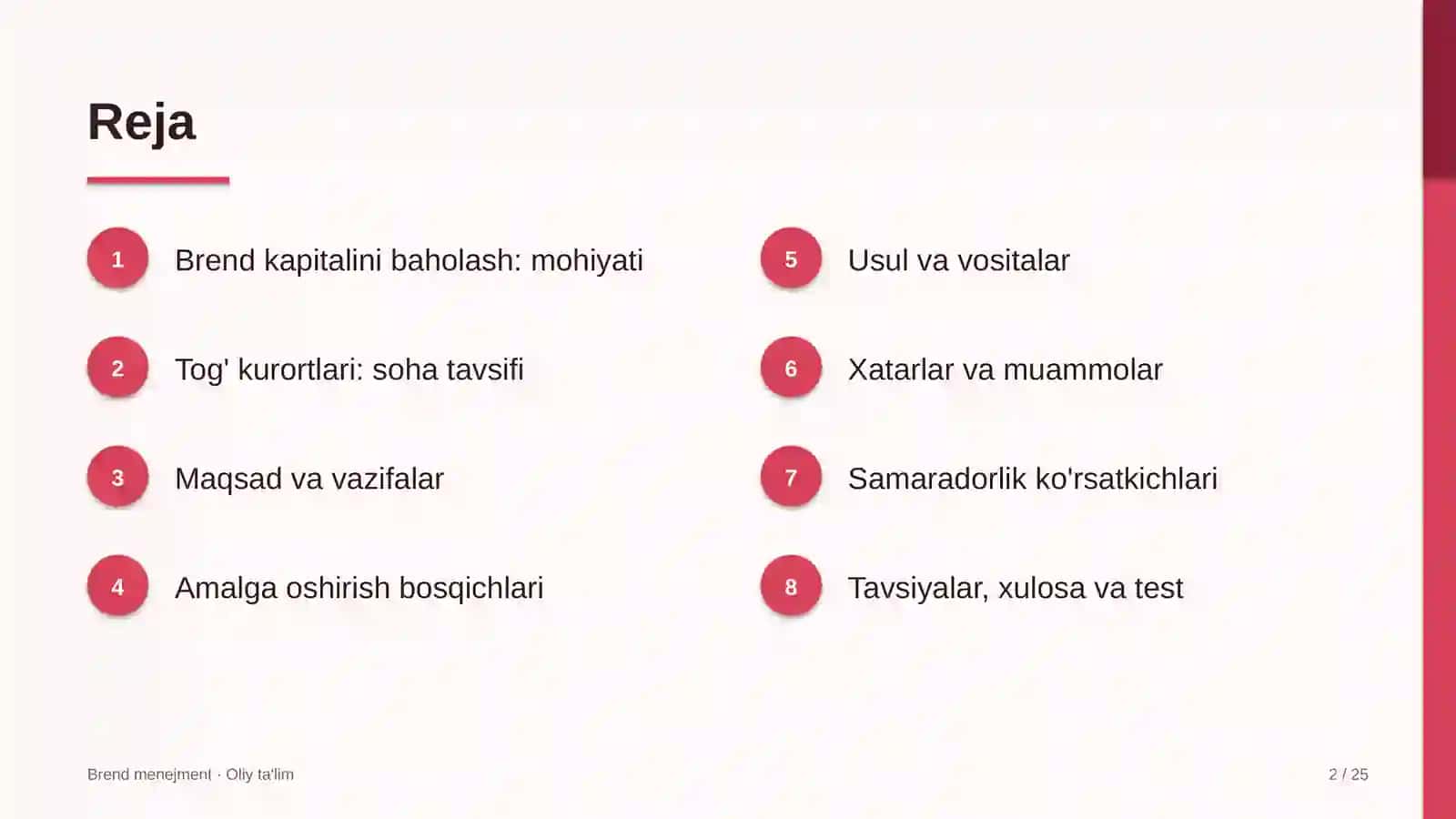 Tog' kurortlarida brend kapitalini baholash 2